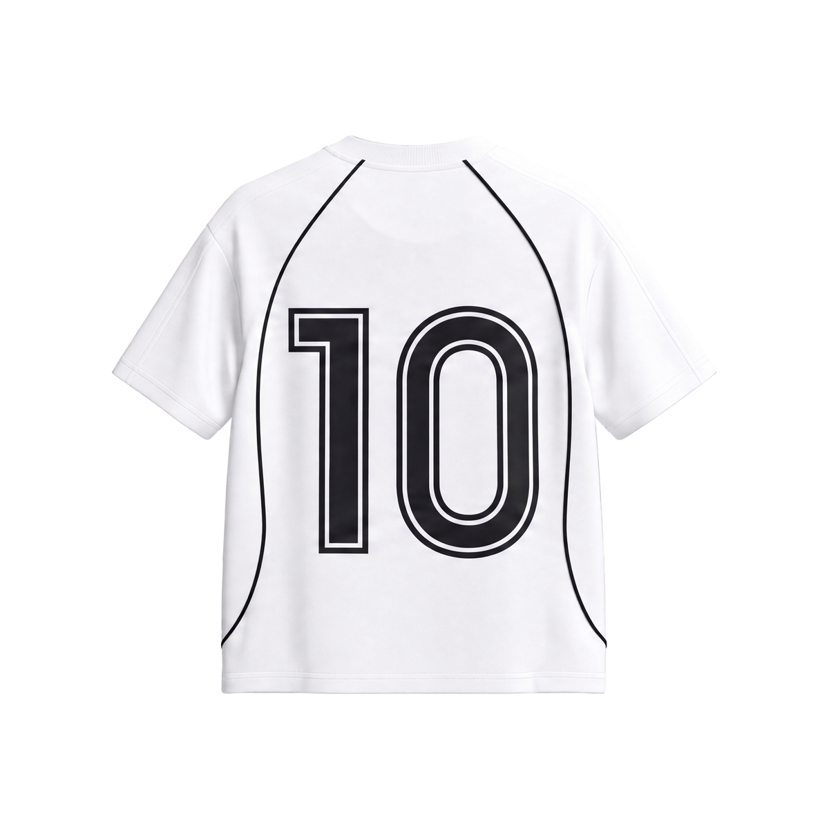 STUNER Slaughter Jersey Tee in white — back view with large 10 number print