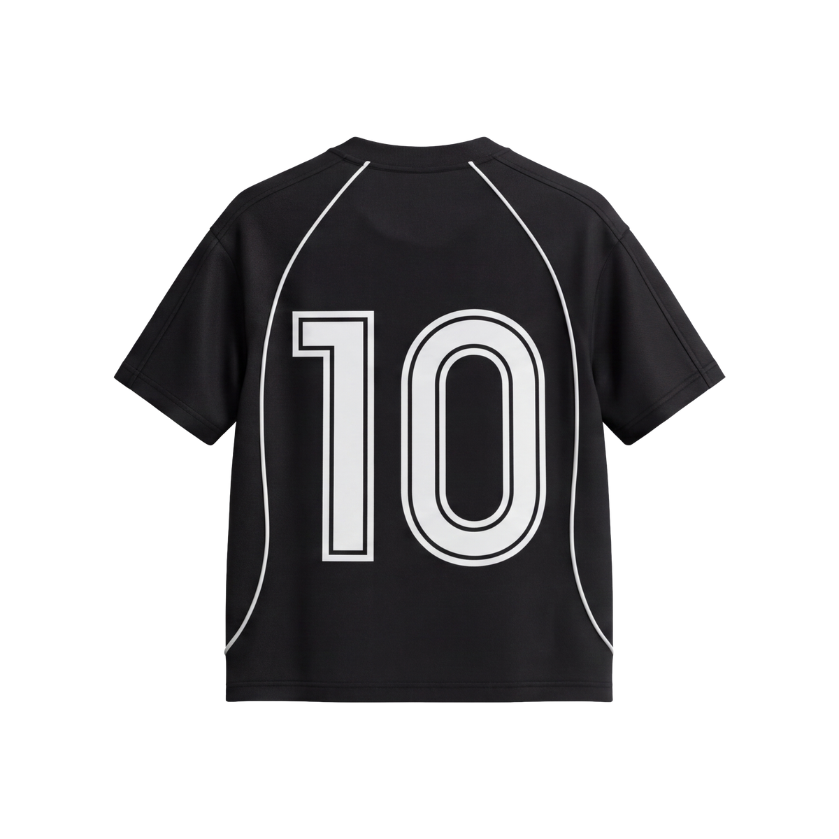 STUNER Slaughter Jersey Tee in black — back view with large 10 number print