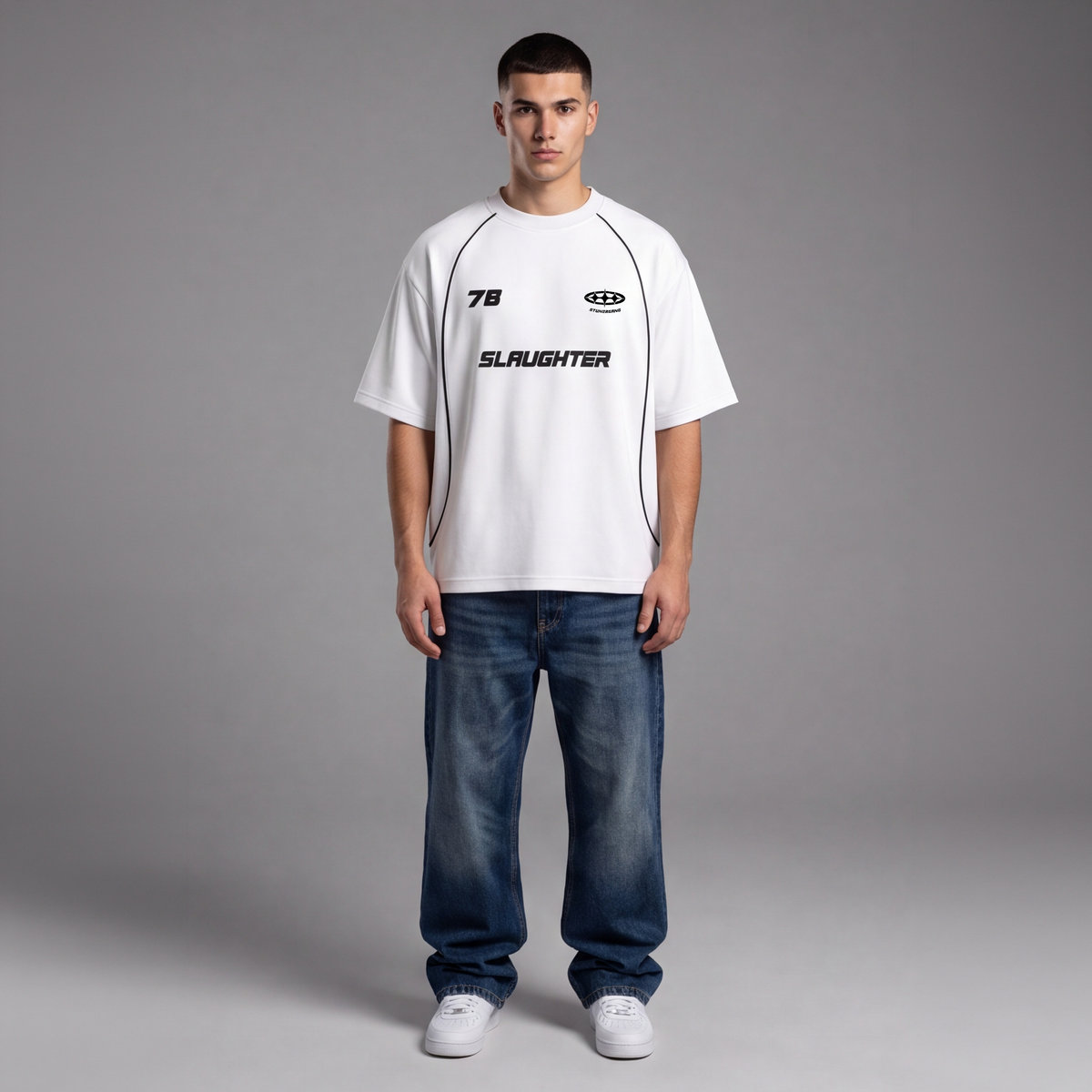 Slaughter Jersey Tee White — STUNER